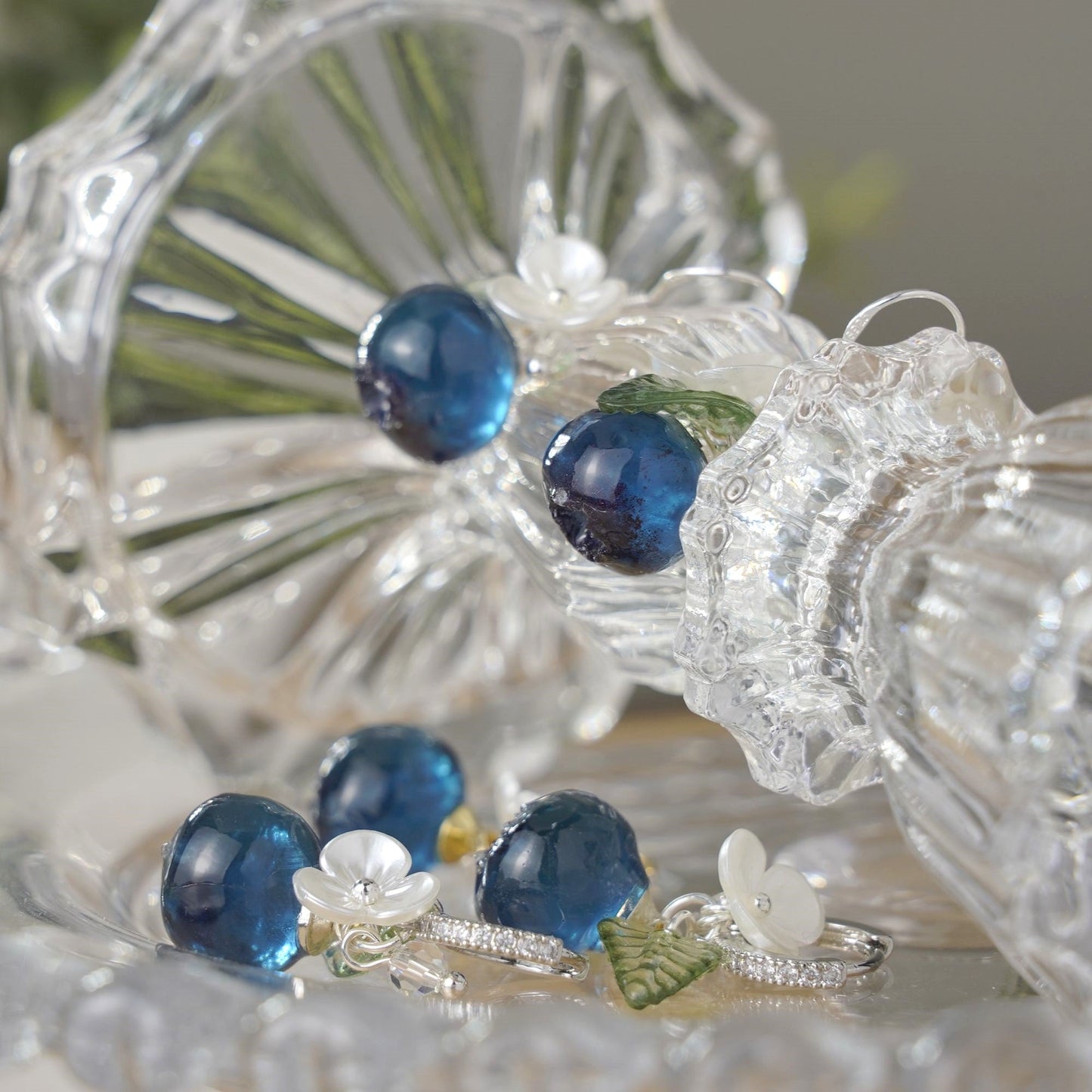 Blueberry Earrings| Handmade Resin Blueberry Fruit Earrings