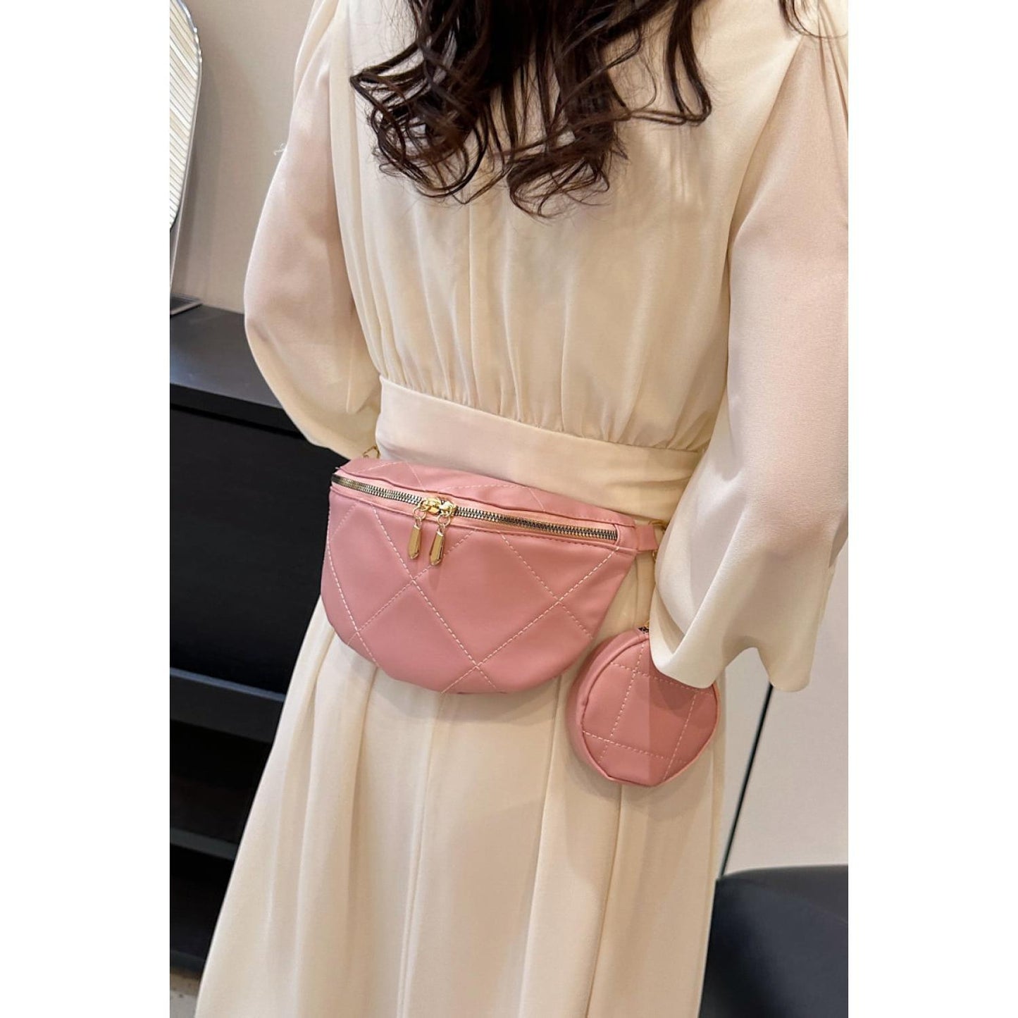 PU Leather Sling Bag with Small Purse
