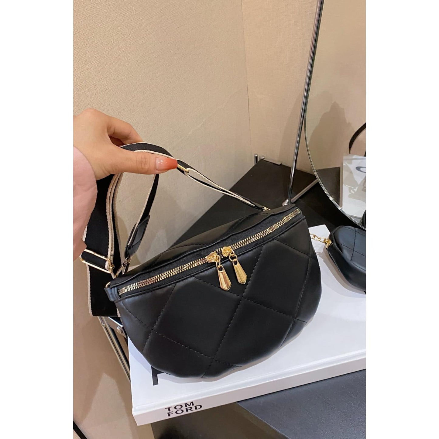 PU Leather Sling Bag with Small Purse