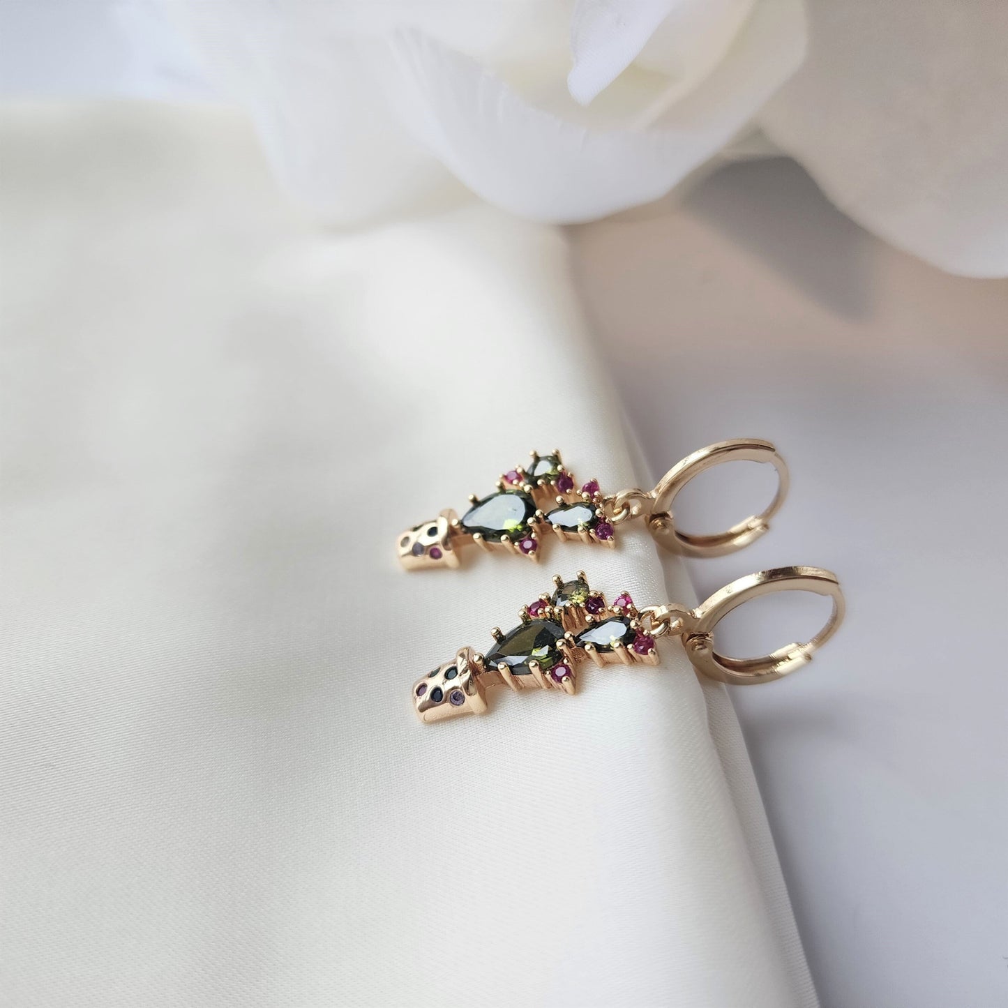 Cactus Huggie Hoop Earrings