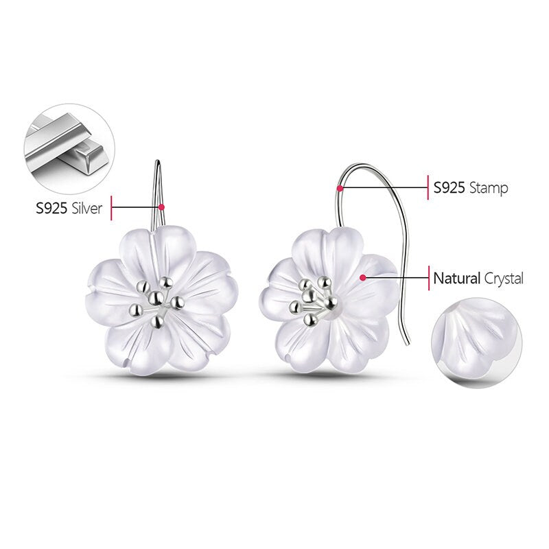 Flower in the Rain 925 Silver Dangle Earrings