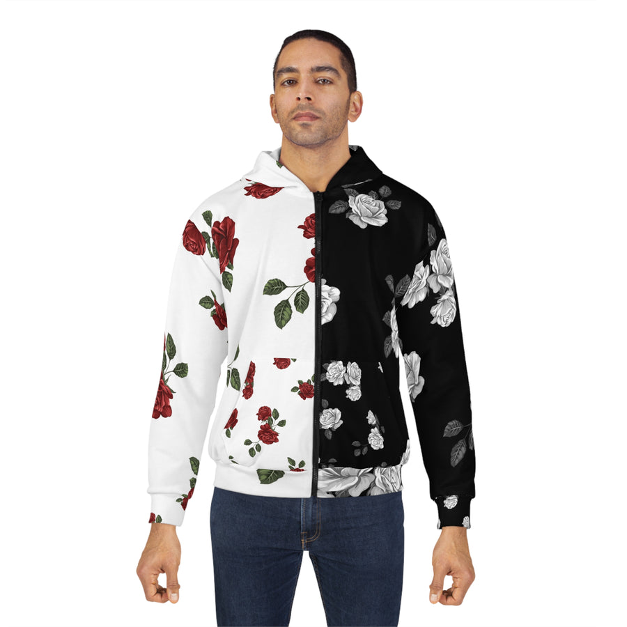 Light Versus Dark Roses Unisex Zip Hoodie