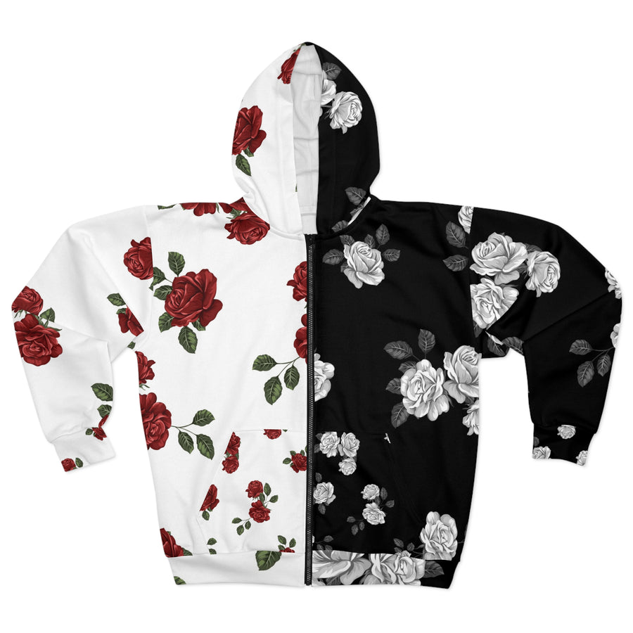 Light Versus Dark Roses Unisex Zip Hoodie