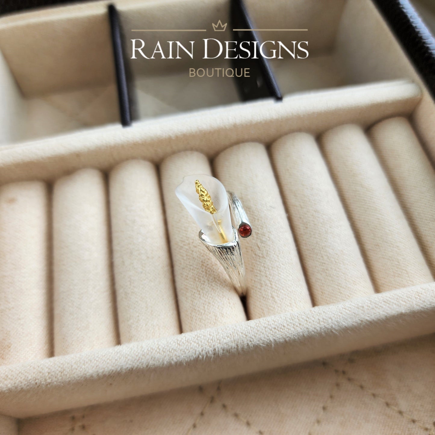 Arum Lily Crystal Rings