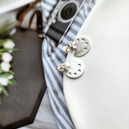 Color Palette Dangle Stud Earrings