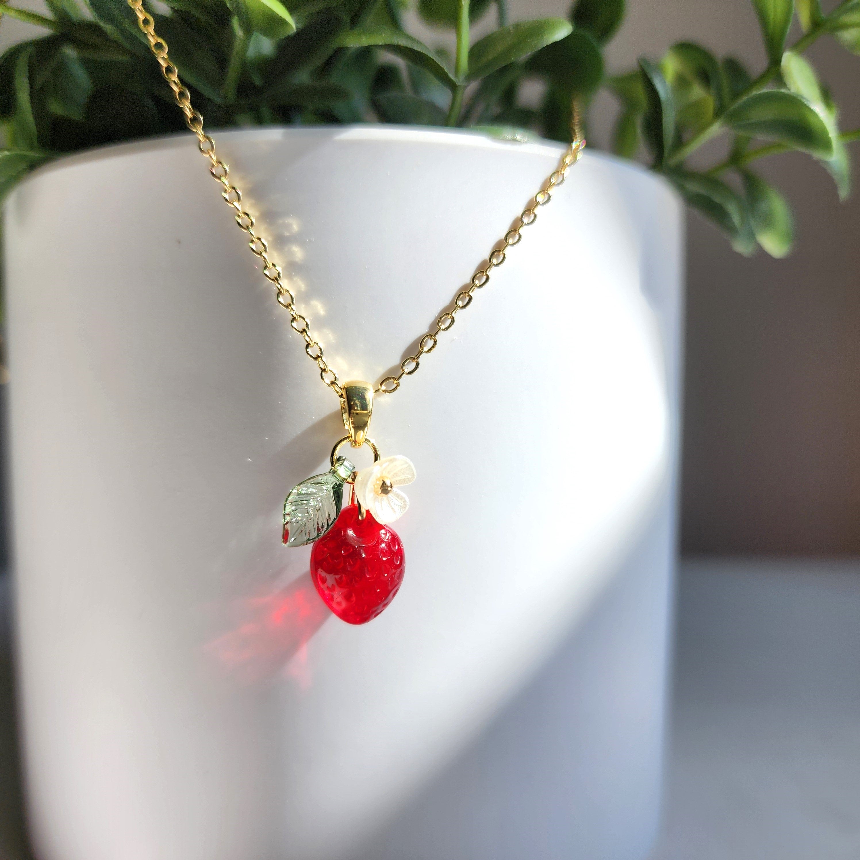 Custom Mini Strawberry Fruit Necklace