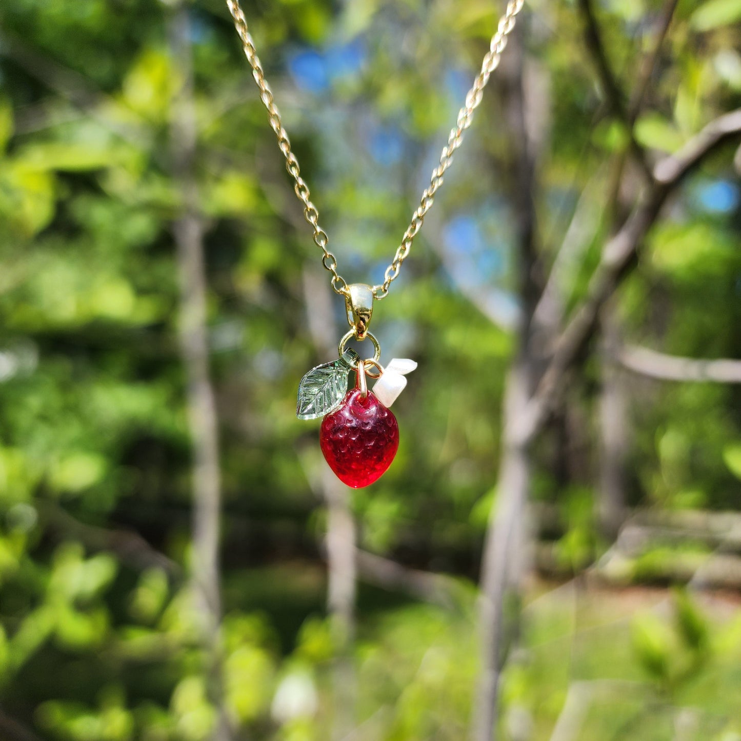 Custom Mini Strawberry Fruit Necklace