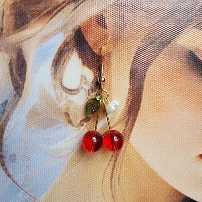 Cherry Earrings | Fruit Dangle Earrings