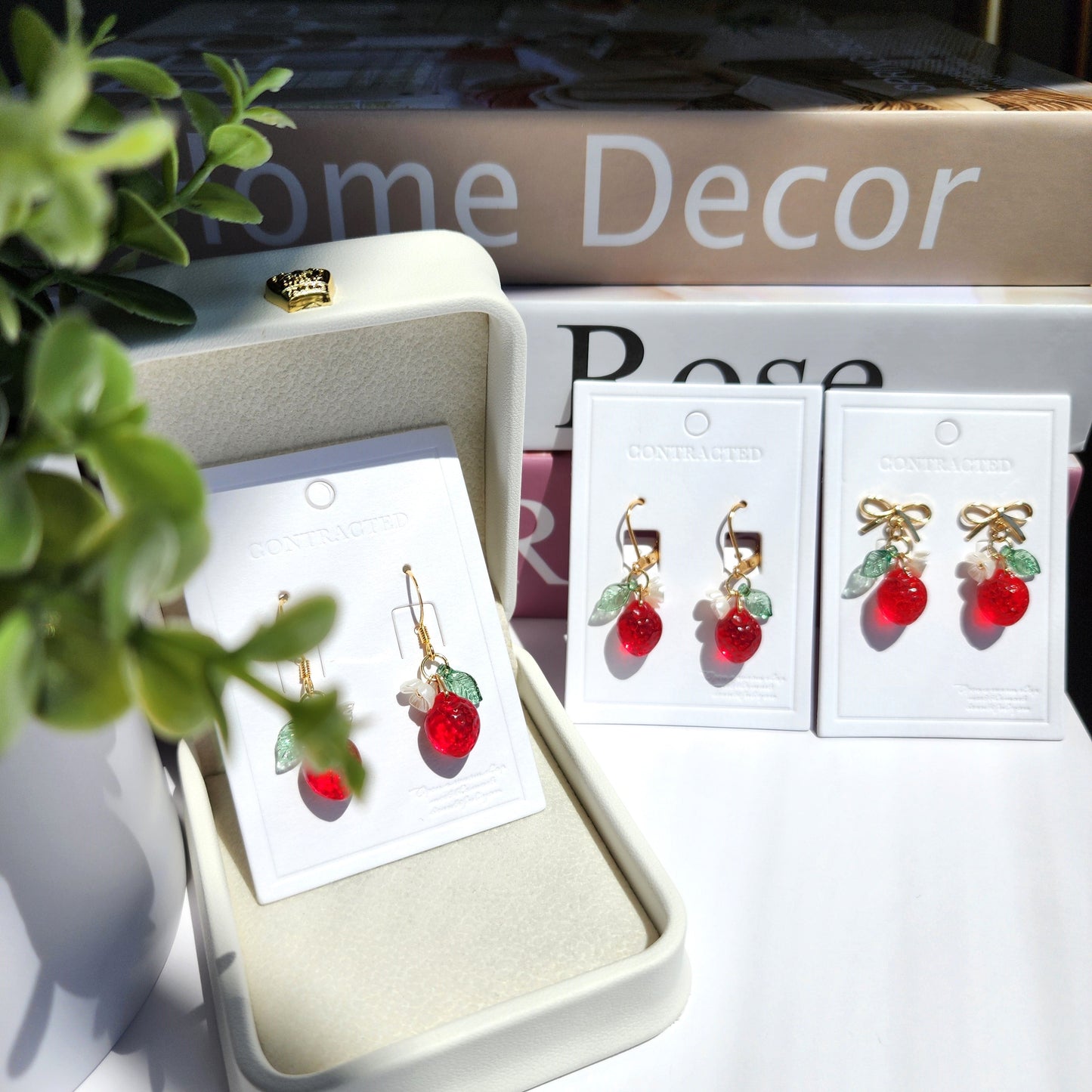 Mini Strawberry Fruit Earrings