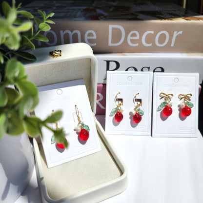 Mini Strawberry Fruit Earrings