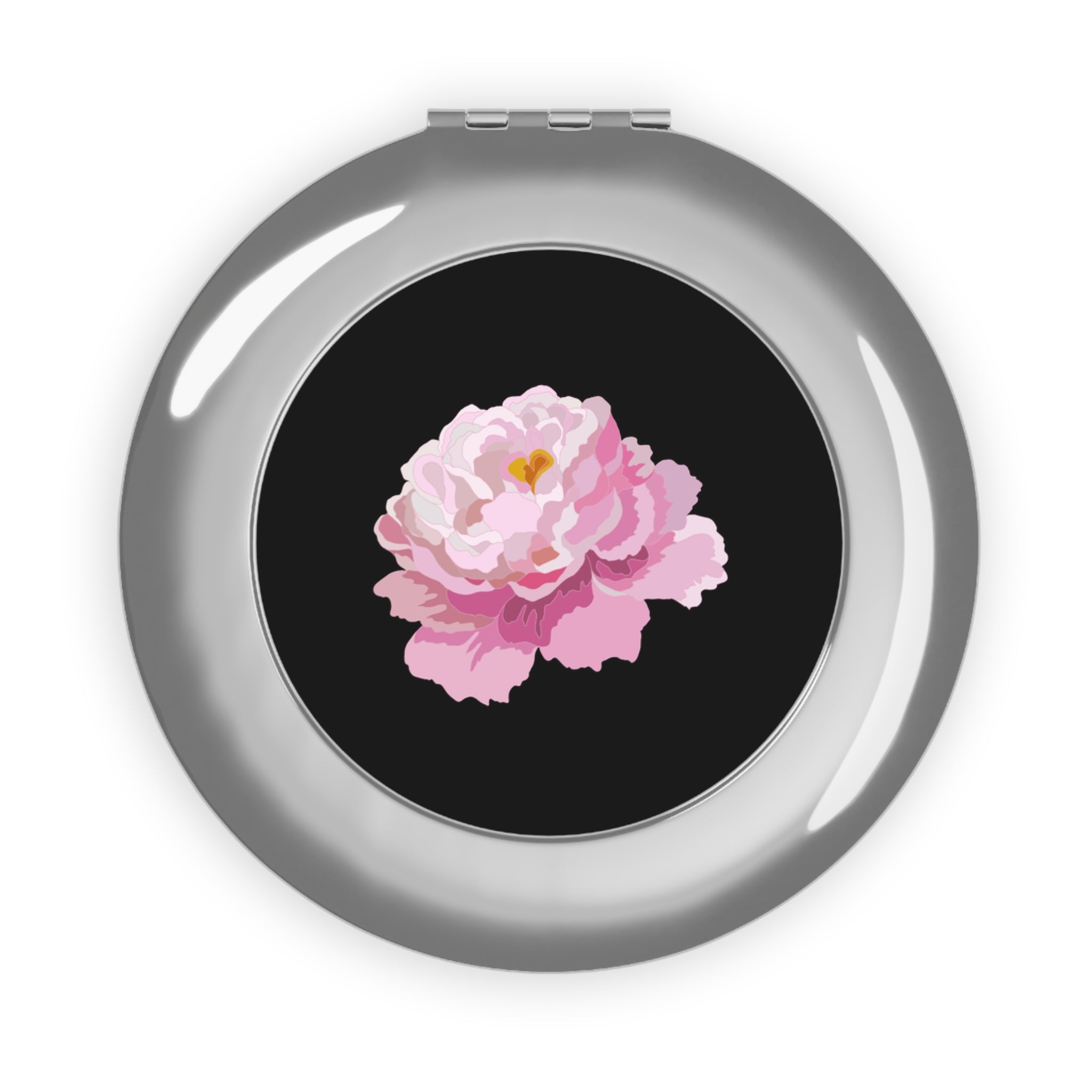 Pink Floral Compact Travel Mirror