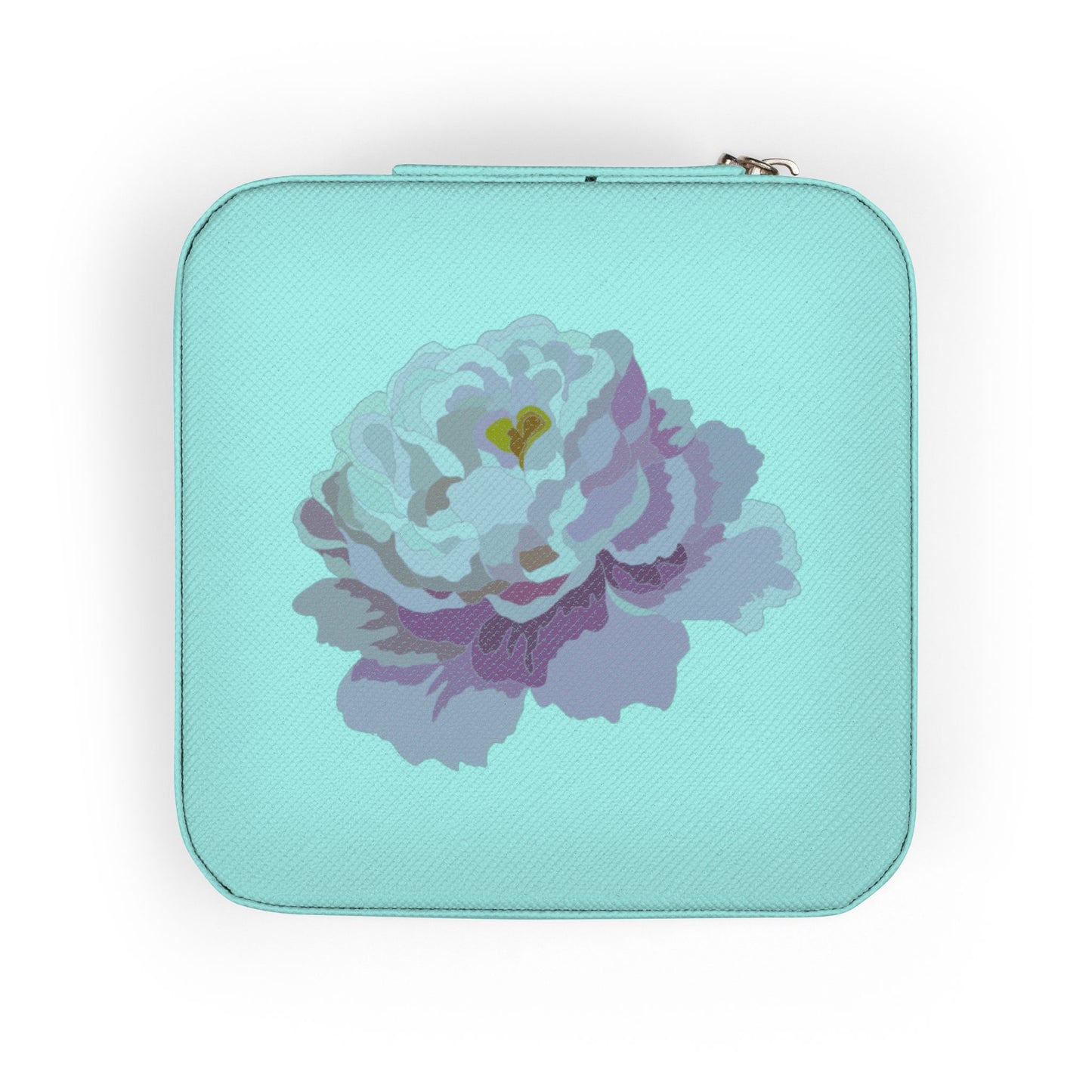 Floral Travel Jewelry Case — Compact Pink Ring & Earring Organizer