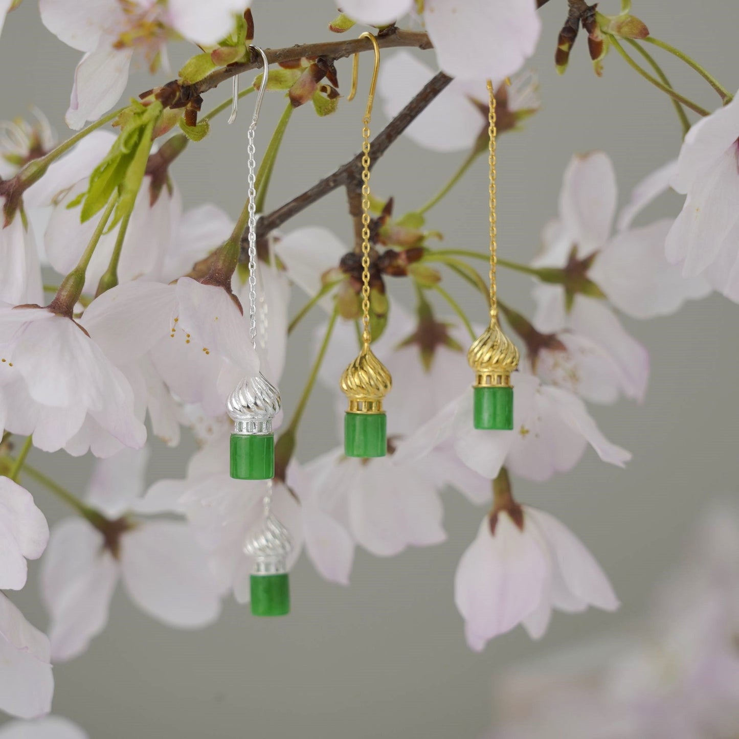 Dome Castle Jade Earrings