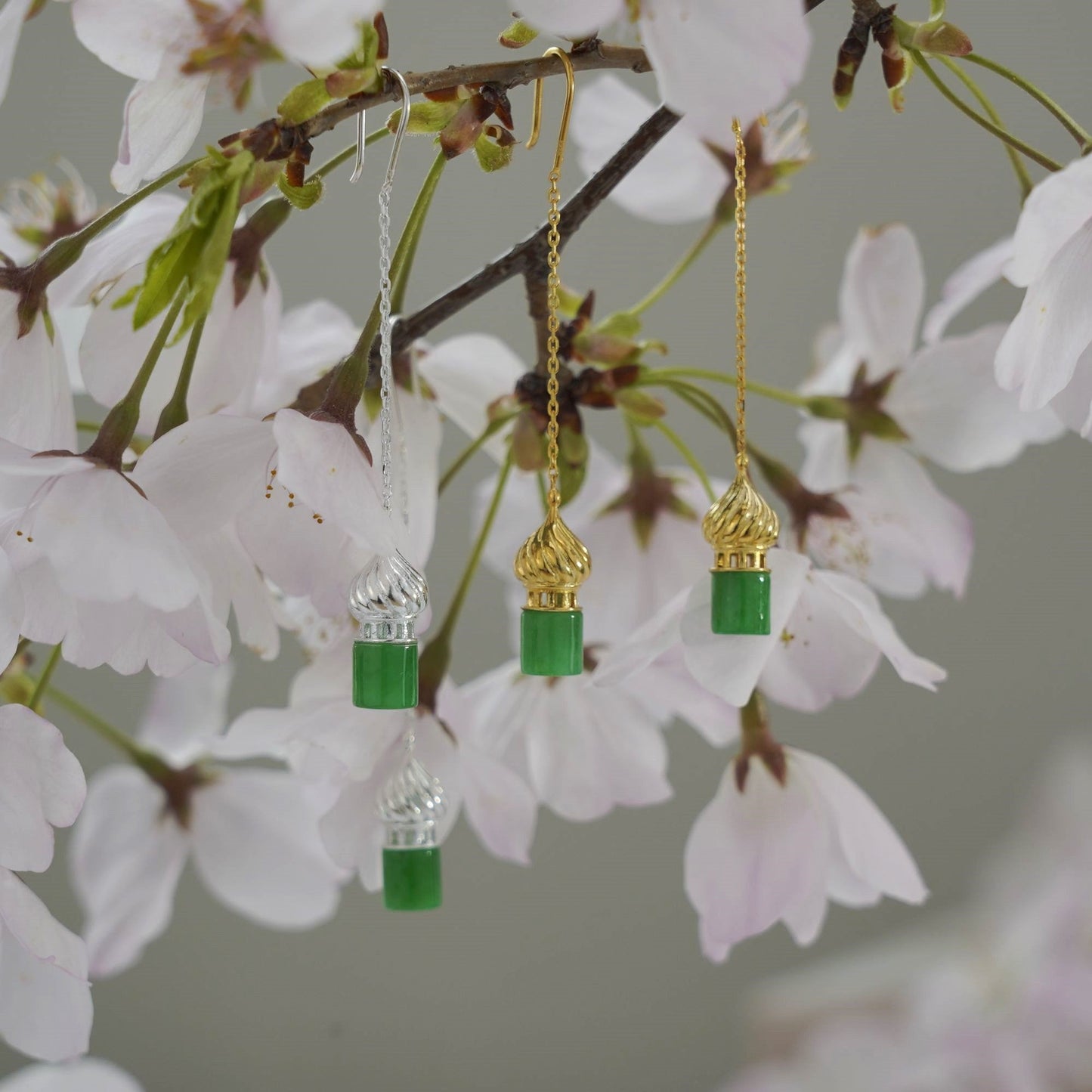 Dome Castle Jade Earrings