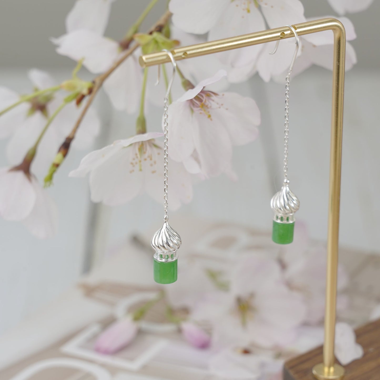 Dome Castle Jade Earrings
