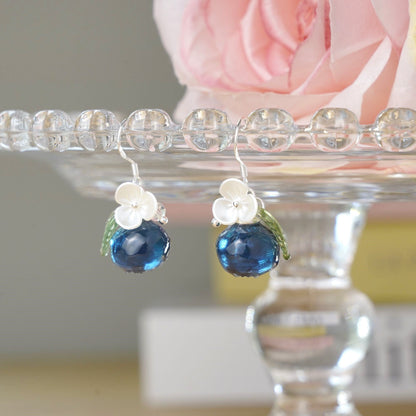 Blueberry Earrings| Handmade Resin Blueberry Fruit Earrings