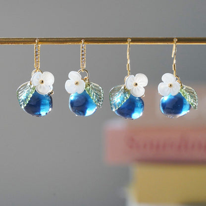 Blueberry Earrings| Handmade Resin Blueberry Fruit Earrings