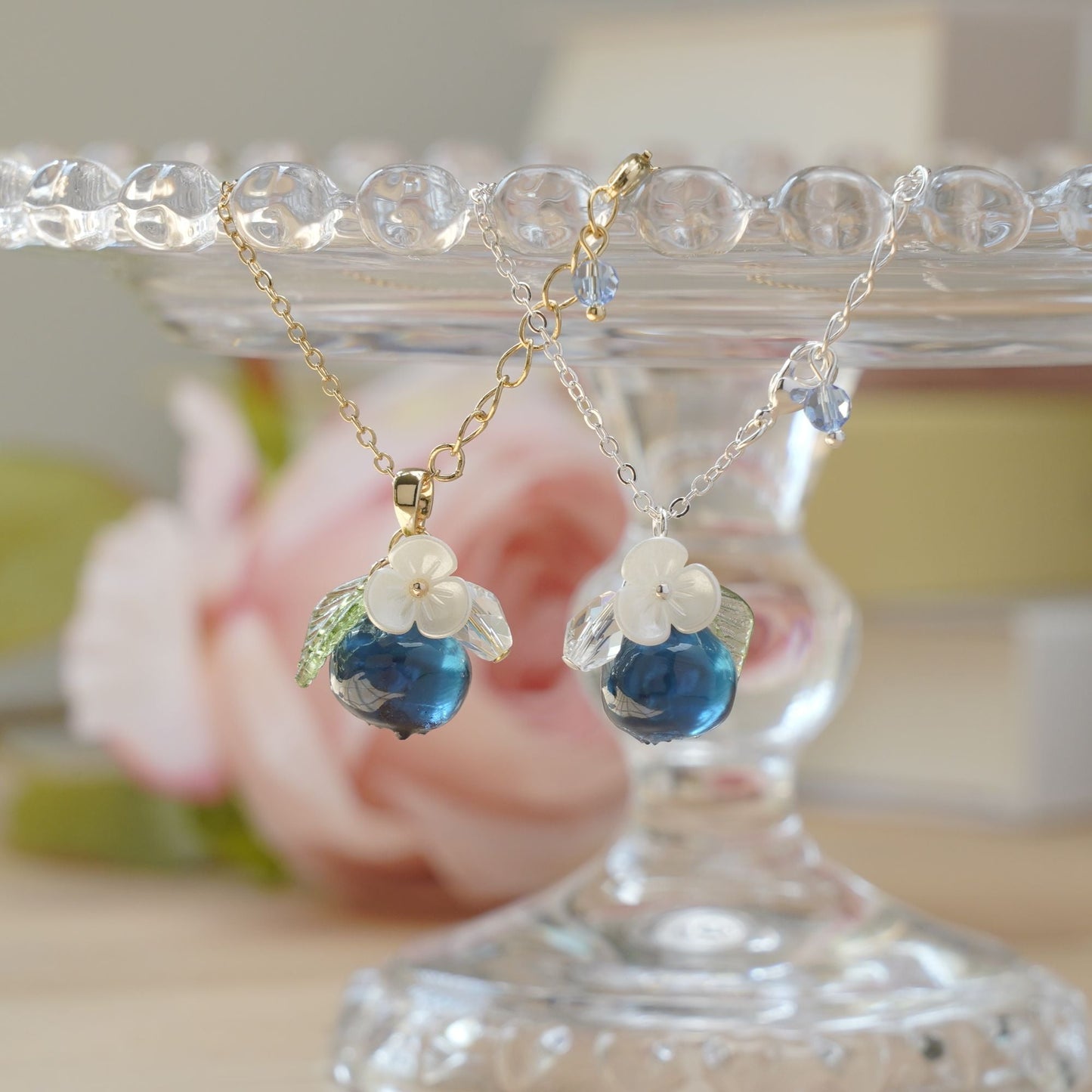 Custom Blueberry Fruit Necklace | Resin Art Blueberry Food Necklace