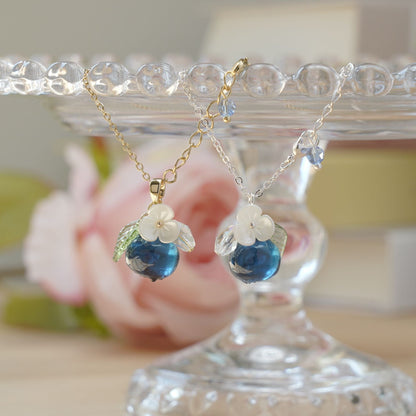 Custom Blueberry Fruit Necklace | Resin Art Blueberry Food Necklace