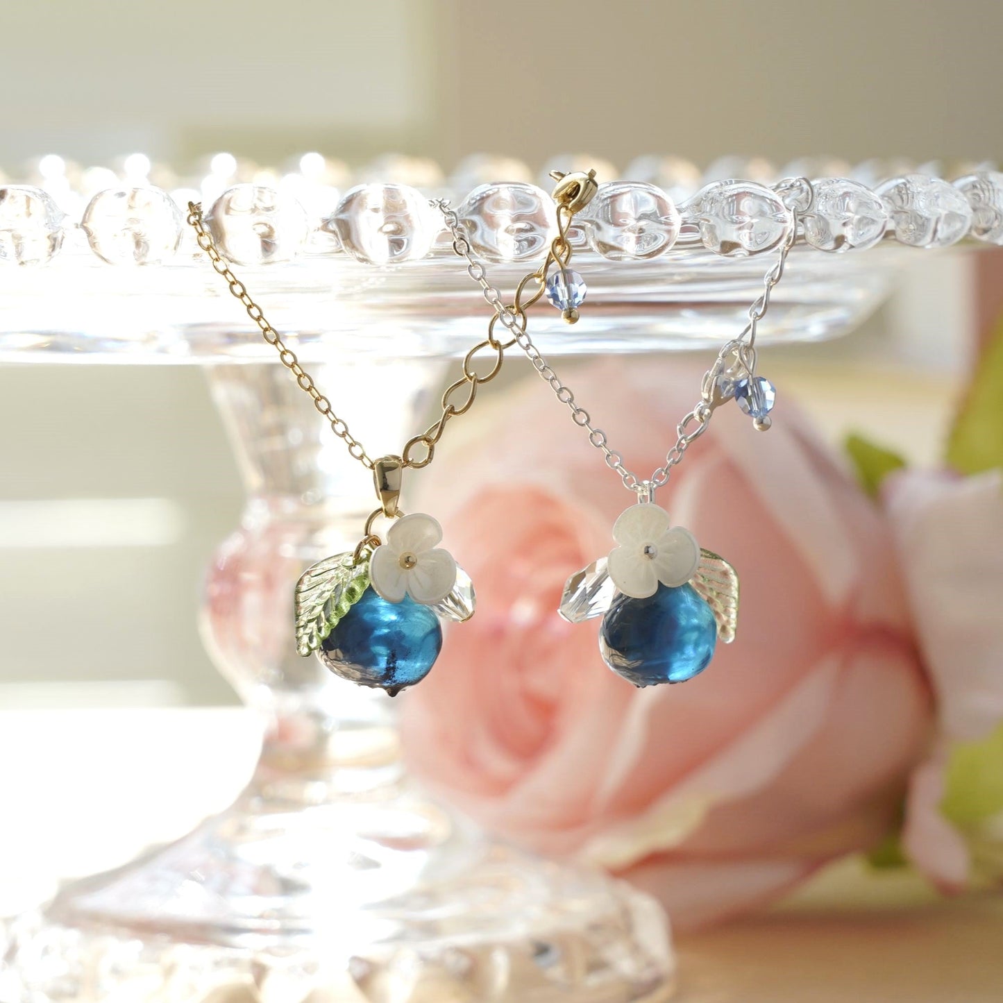 Custom Blueberry Fruit Necklace | Resin Art Blueberry Food Necklace