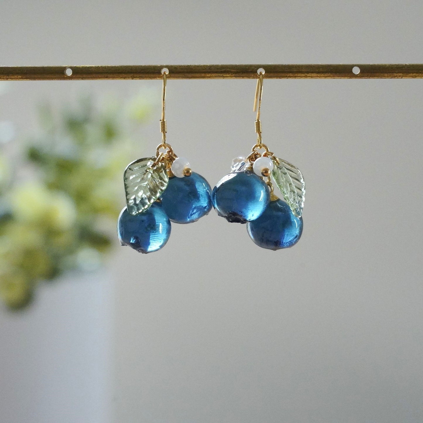 Handmade Blueberry Earrings | Resin Art Cluster Small Wildberry Fruit Earrings
