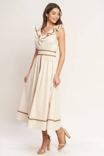 BREEZE CANVAS WOVEN MIDI DRESS