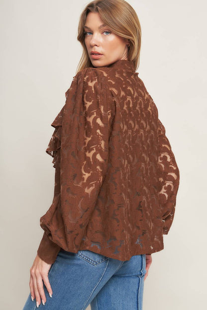 ROMANTIC SHADE WOVEN LACE TOP