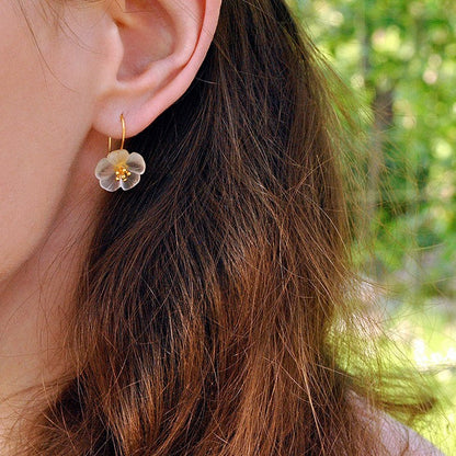 Flower in the Rain 925 Silver Dangle Earrings