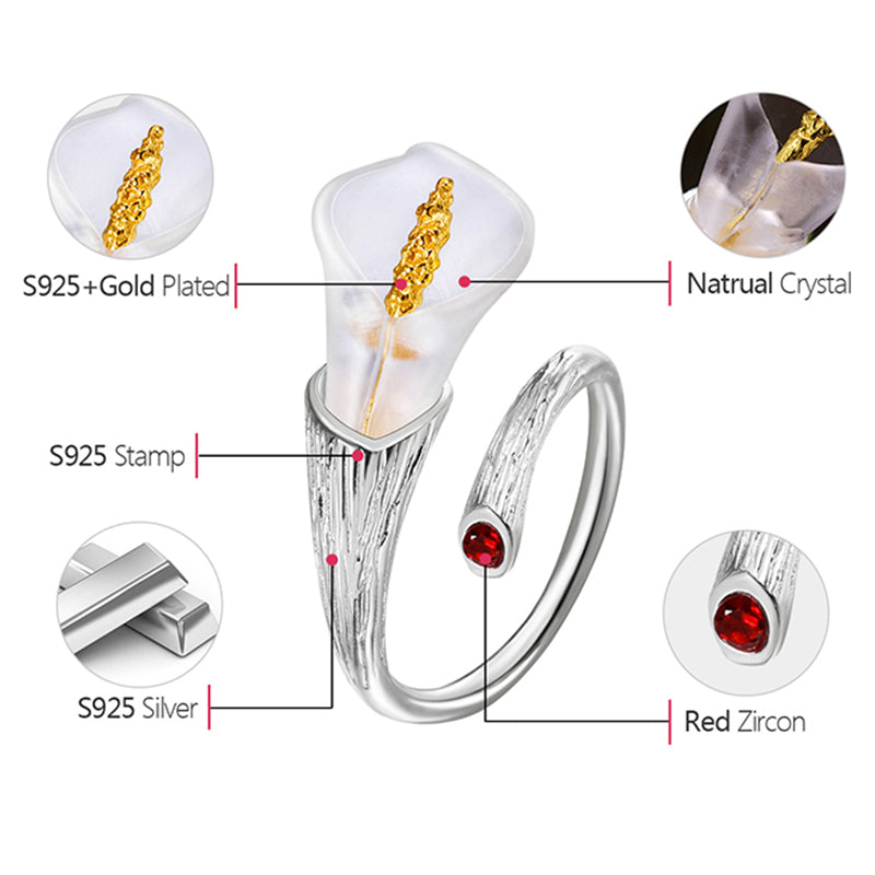 Arum Lily Crystal Rings