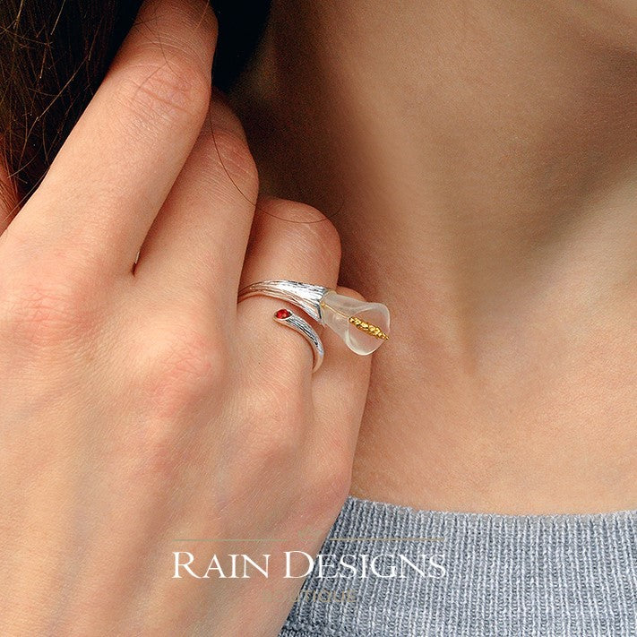 Arum Lily Crystal Rings