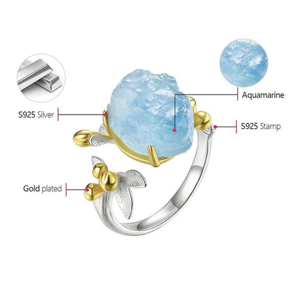 Aquamarine S925 Silver Ring