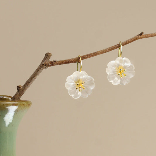 Flower in the Rain 925 Silver Dangle Earrings