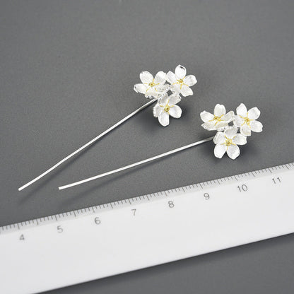 Forget-me-not Cluster Flower S925 Silver Earrings