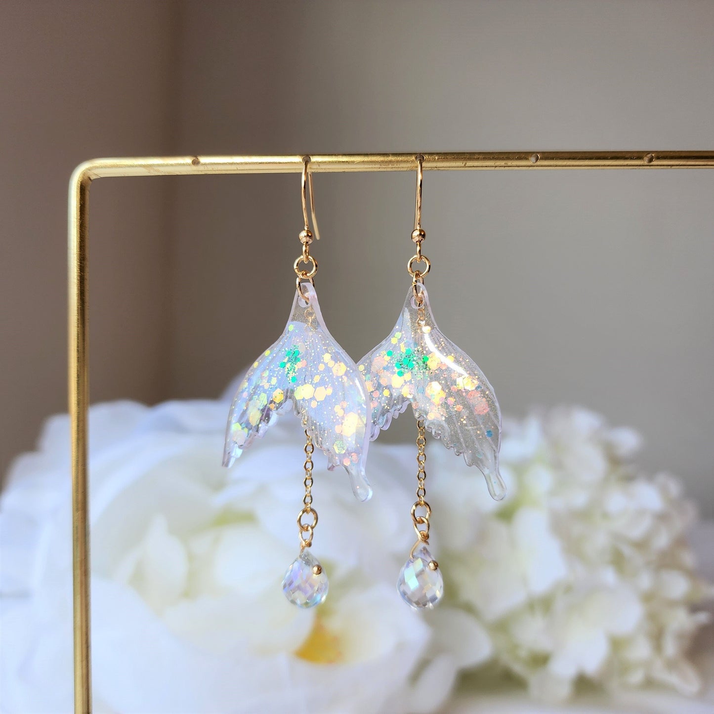 Little Mermaid Tail Dangle Earrings