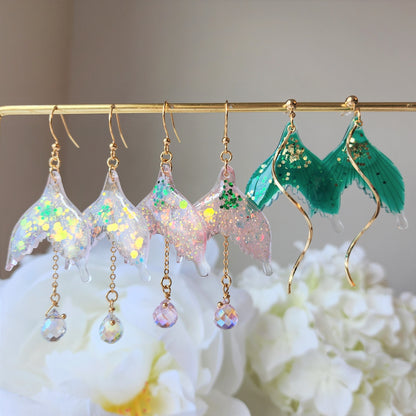 Little Mermaid Tail Dangle Earrings