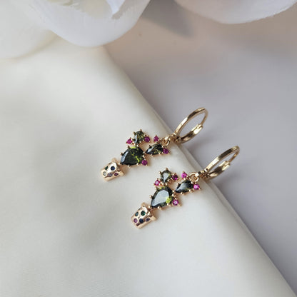 Cactus Huggie Hoop Earrings