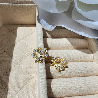 Gold Vermeil Clover Flower Earrings