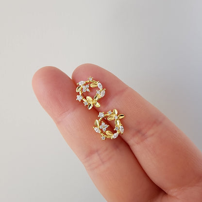 Gold Vermeil Clover Flower Earrings