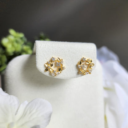 Gold Vermeil Clover Flower Earrings