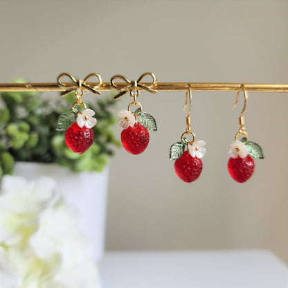 Mini Strawberry Fruit Earrings