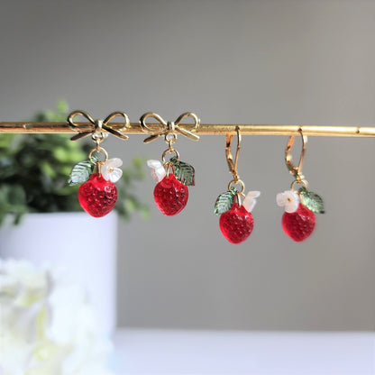 Mini Strawberry Fruit Earrings
