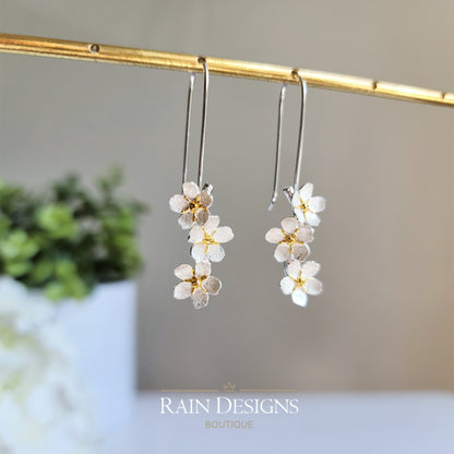 Forget Me Not S925 Silver Flower Earrings