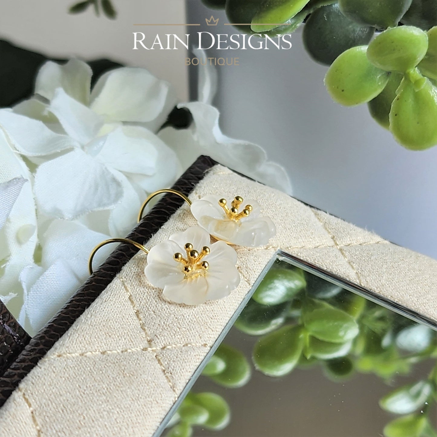 Flower in the Rain 925 Silver Dangle Earrings