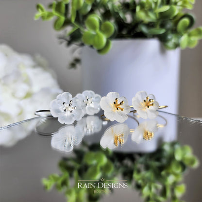 Flower in the Rain 925 Silver Dangle Earrings