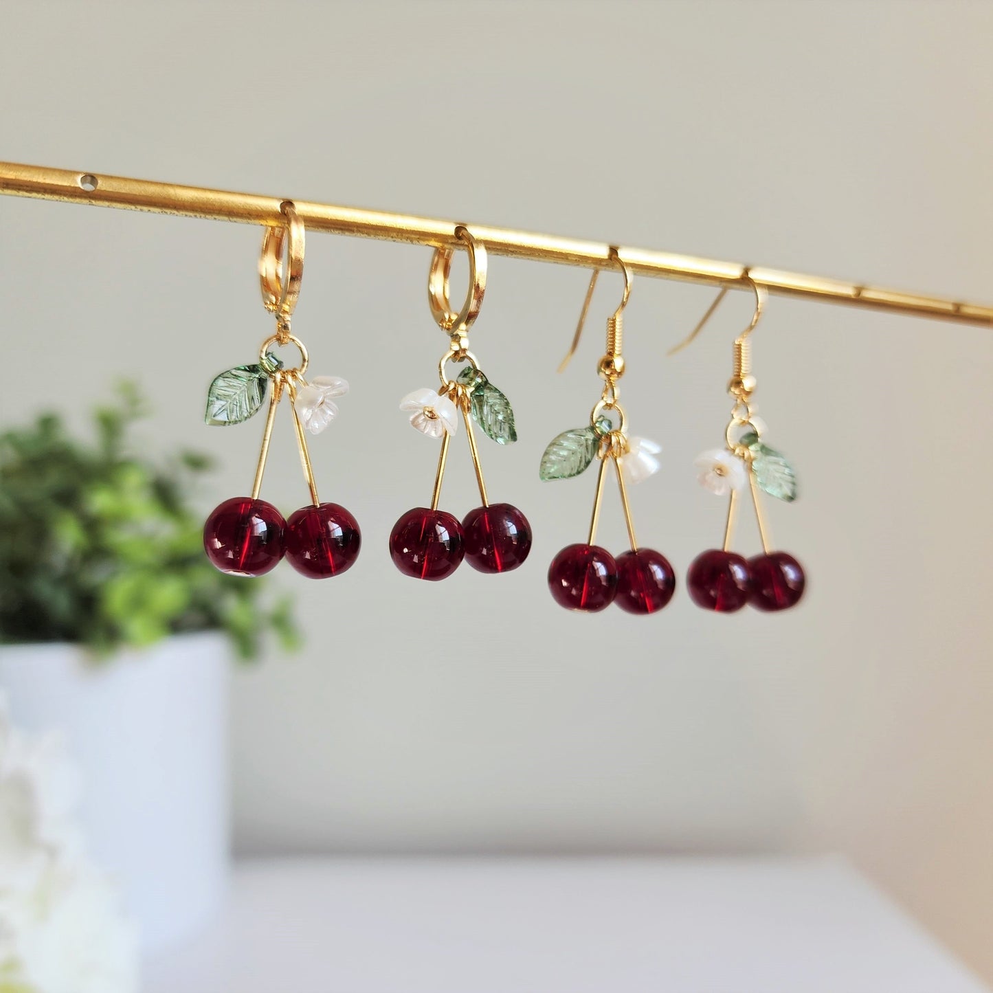 Cherry Earrings | Fruit Dangle Earrings