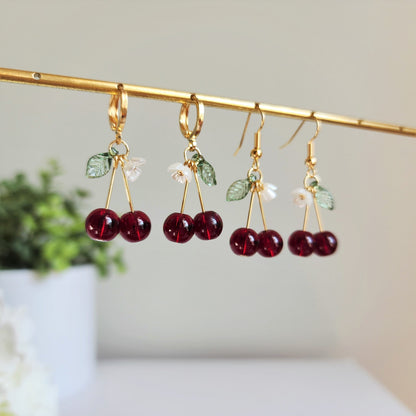 Cherry Earrings | Fruit Dangle Earrings