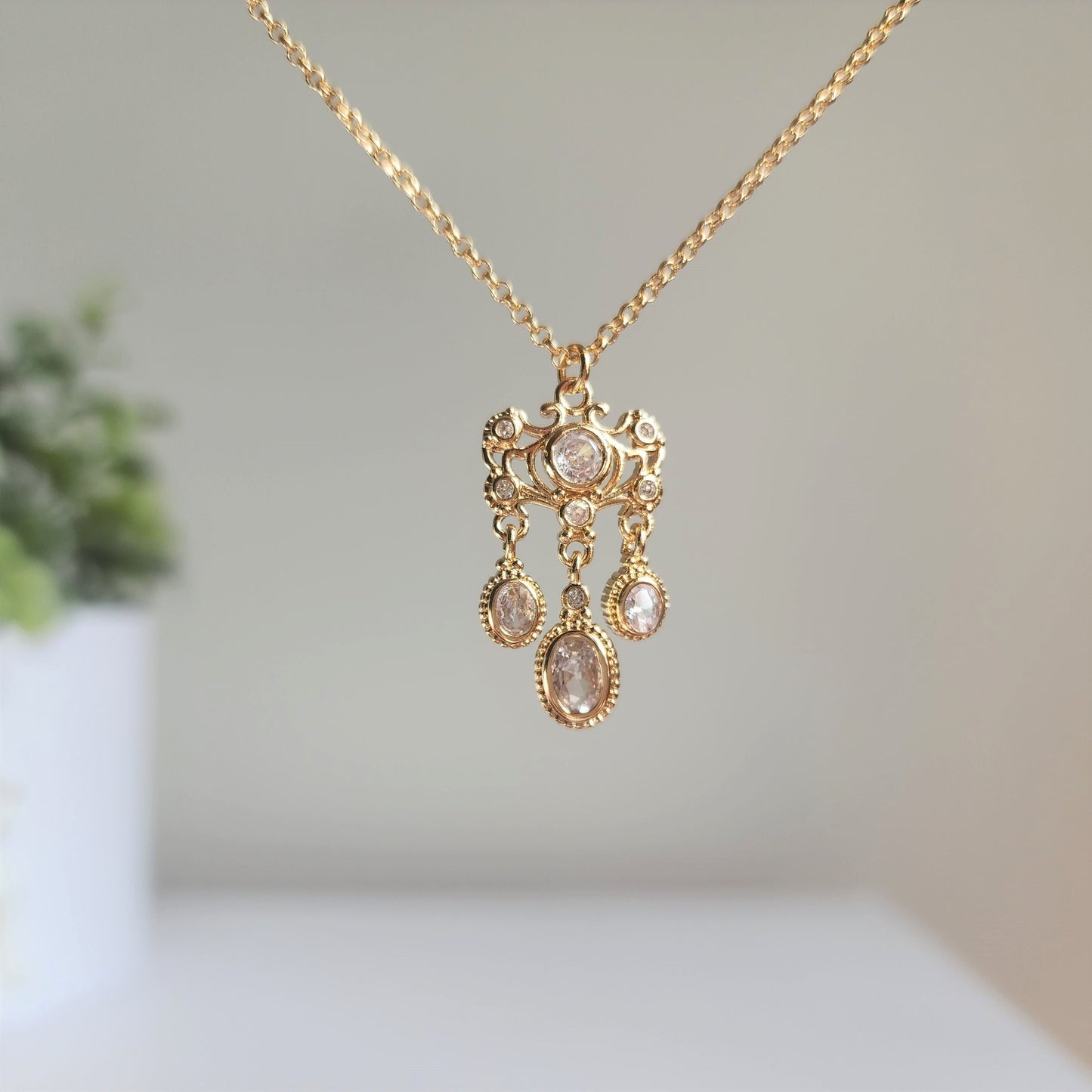 Cinderella inspired Chandelier Pendent Necklace | Fairytale Necklace