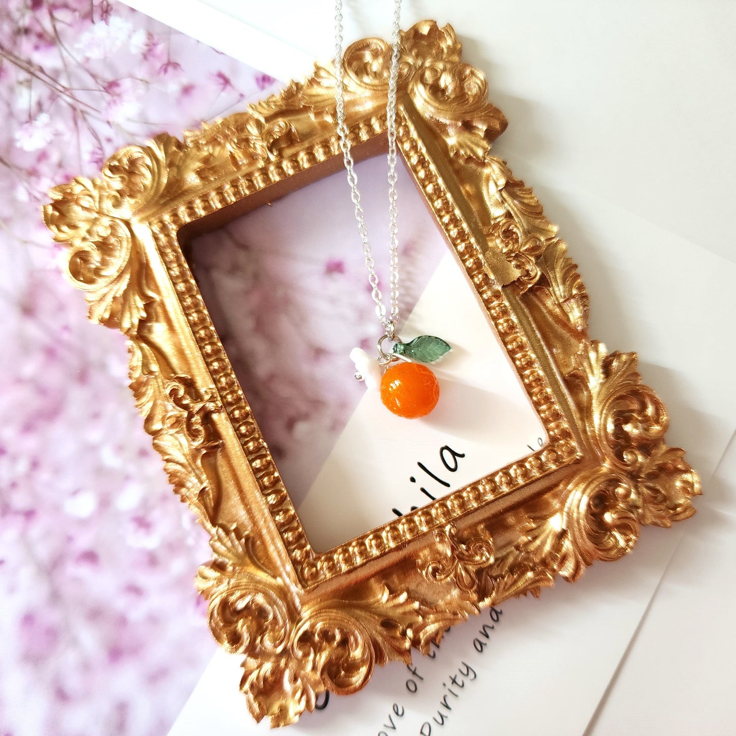 Custom Orange Necklace | Fruit Necklace