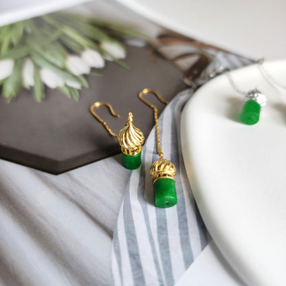 Dome Castle Jade Earrings