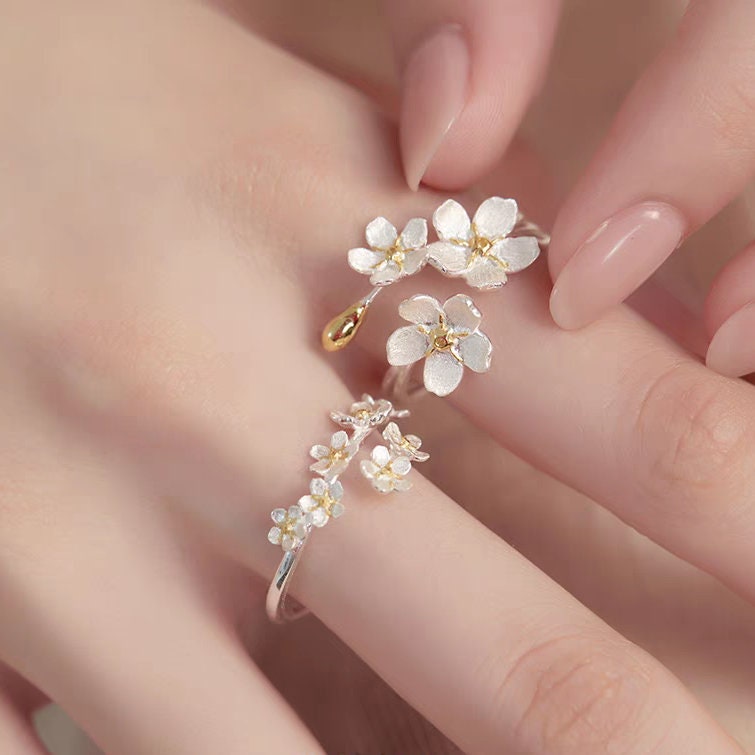 Forget Me Not S925 Silver Flower Rings